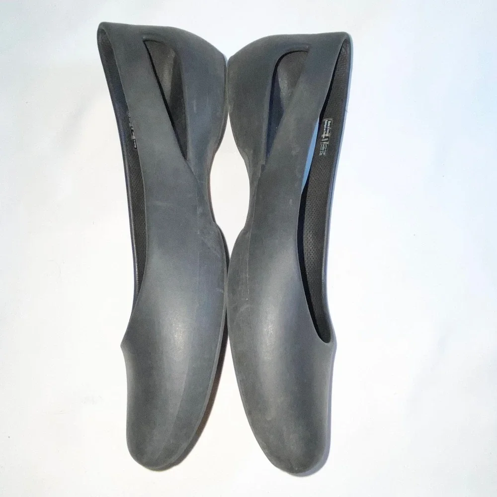 Crocs Serena Flat Black Womens Shoes 205873 Cut Out Ballet‎ Flats Size W9
